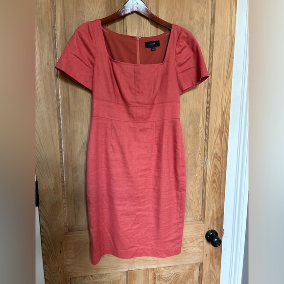 J Crew linen fully lined A-line dress. Worn once, like new. Size 6 - Picture 1 of 4